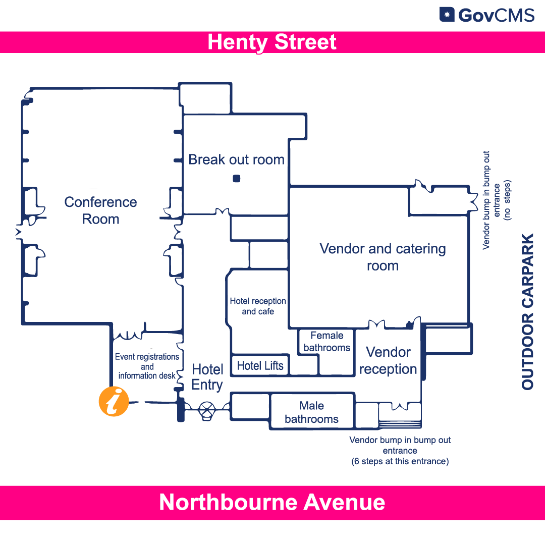 Floor map of the Rex Hotel setup
