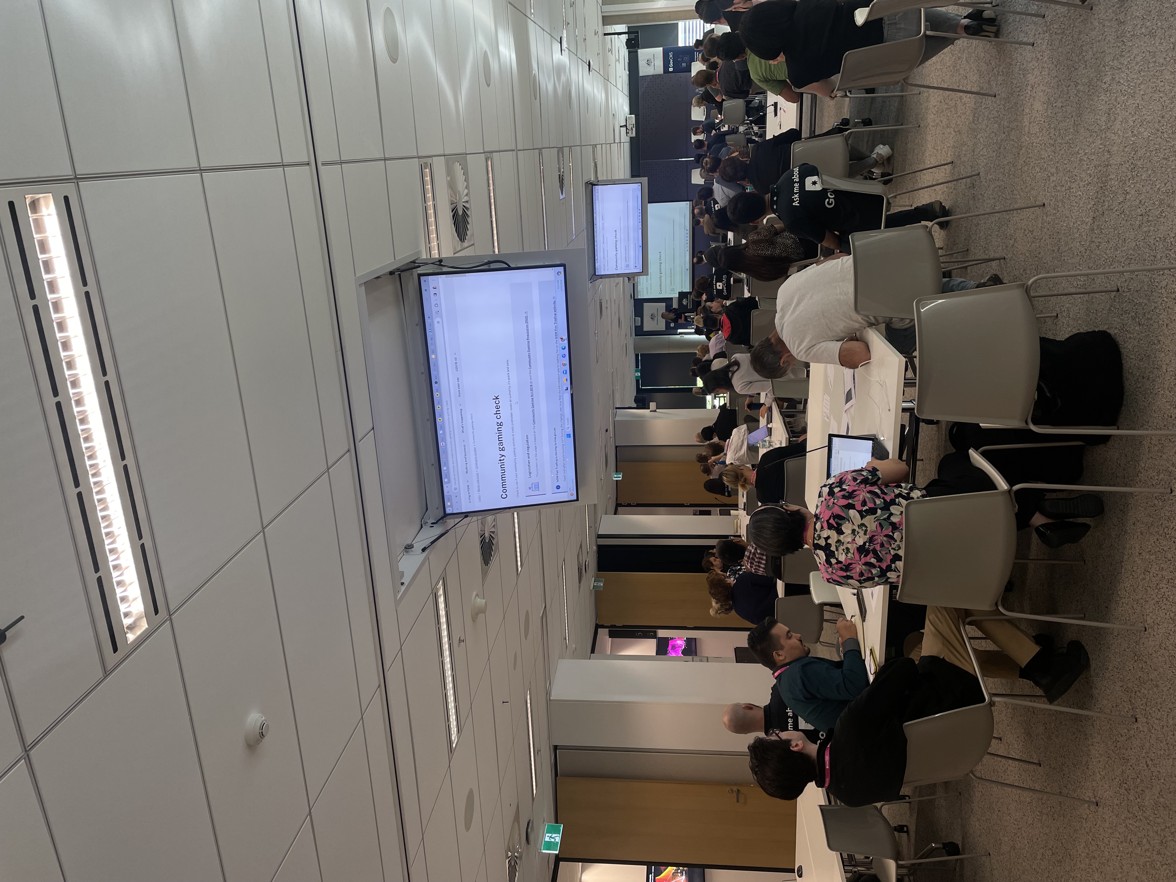 Photograph of March Mega Meetup attendees watching Salsa Digital presentation